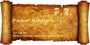 Panker Nikolett névjegykártya